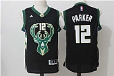 Milwaukee Bucks #12 Parker Revolution 30 Swingman Black Stitched Jersey,baseball caps,new era cap wholesale,wholesale hats